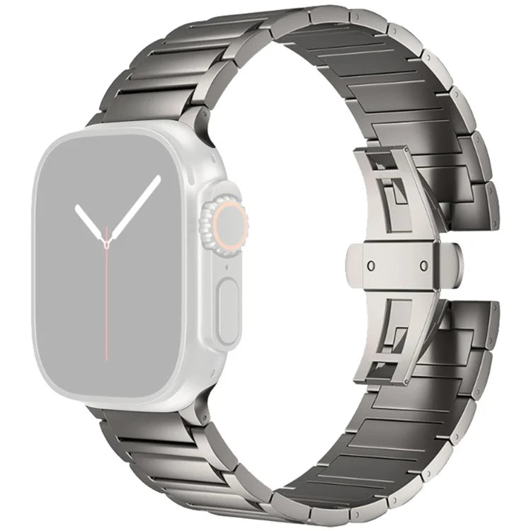 For Apple Watch Ultra 2 Ultra 49mm / Series 9 8 7 45mm / 6 5 4 SE (2022) SE (2023) SE 44mm / 3 2 1 42mm Metal Butterfly Buckle Watch Band
