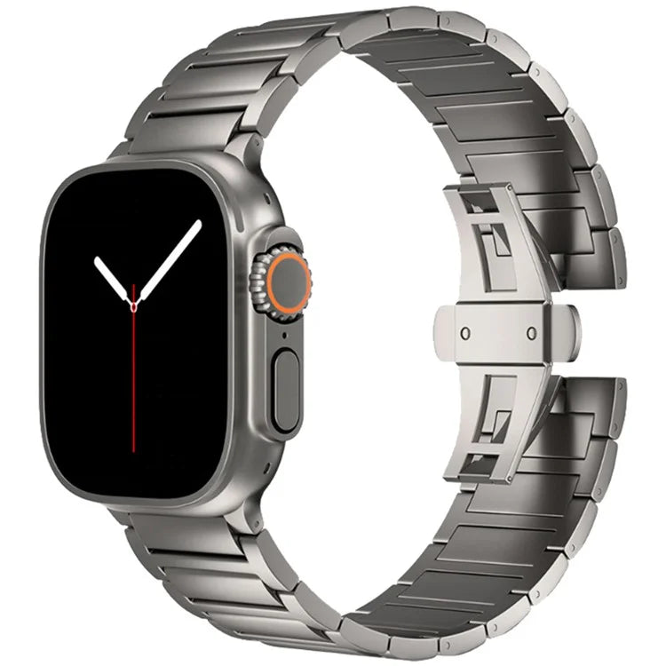 For Apple Watch Ultra 2 Ultra 49mm / Series 9 8 7 45mm / 6 5 4 SE (2022) SE (2023) SE 44mm / 3 2 1 42mm Metal Butterfly Buckle Watch Band