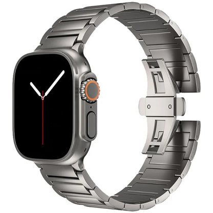 For Apple Watch Ultra 2 Ultra 49mm / Series 9 8 7 45mm / 6 5 4 SE (2022) SE (2023) SE 44mm / 3 2 1 42mm Metal Butterfly Buckle Watch Band