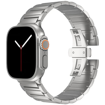 For Apple Watch Ultra 2 Ultra 49mm / Series 9 8 7 45mm / 6 5 4 SE (2022) SE (2023) SE 44mm / 3 2 1 42mm Metal Butterfly Buckle Watch Band