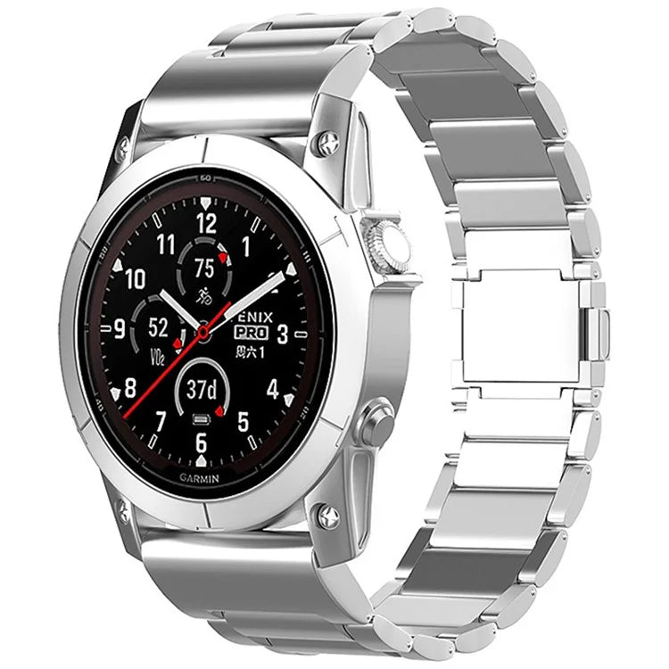 For Garmin Tactix 7 Pro / Fenix 7X / 6X Pro / 5X Plus Watch Band 26mm 3-Bead Titanium Alloy Straps with Magnetic Clasp