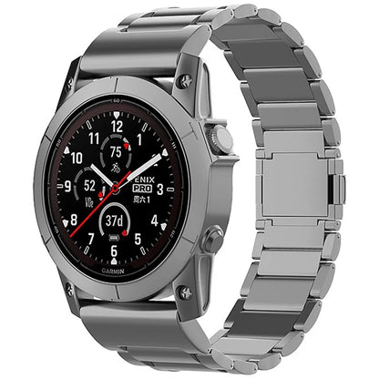 For Garmin Tactix 7 Pro / Fenix 7X / 6X Pro / 5X Plus Watch Band 26mm 3-Bead Titanium Alloy Straps with Magnetic Clasp