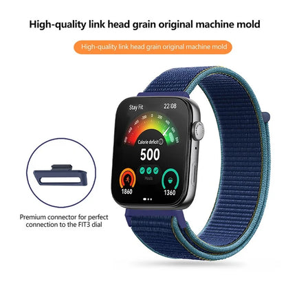 For Huawei Watch Fit 3 Band Breathable Braided Nylon Sport Adjustable Watch Strap