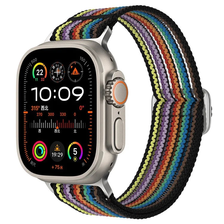 For Apple Watch Series 9 8 7 41mm / 6 5 4 SE (2023) SE (2022) SE 40mm / 3 2 1 38mm Woven Nylon Watch Strap Breathable Band