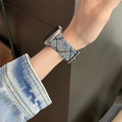For Apple Watch Ultra 2 Ultra 49mm / 9 8 7 45mm / 6 5 4 SE (2023) SE (2022) SE 44mm / 3 2 1 42mm Strap Denim Fabric Watch Band