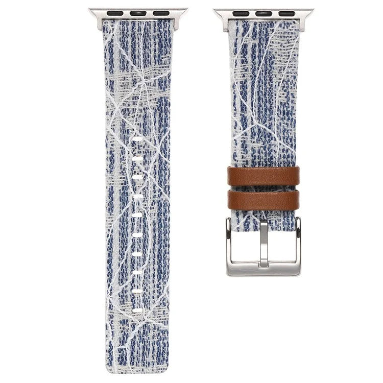 For Apple Watch Series 9 8 7 41mm / 6 5 4 SE (2023) SE (2022) SE 40mm / 3 2 1 38mm Replacement Strap Denim Watch Band