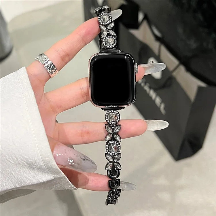 For Apple Watch Series 9 8 7 41mm / 6 5 4 SE (2023) SE (2022) SE 40mm / 3 2 1 38mm Band Zircon Gems Bracelet