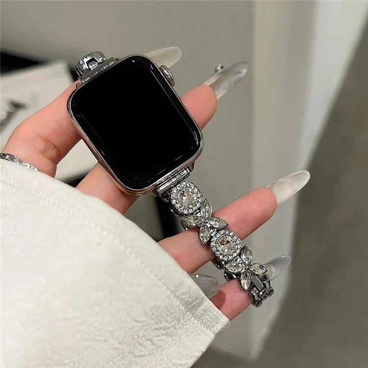 For Apple Watch Series 9 8 7 41mm / 6 5 4 SE (2023) SE (2022) SE 40mm / 3 2 1 38mm Band Zircon Gems Bracelet