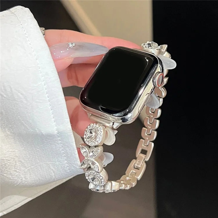 For Apple Watch Series 9 8 7 41mm / 6 5 4 SE (2023) SE (2022) SE 40mm / 3 2 1 38mm Band Zircon Gems Bracelet
