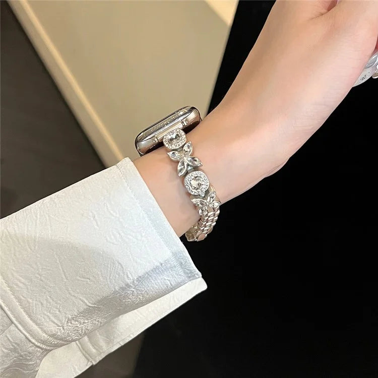 For Apple Watch Series 9 8 7 41mm / 6 5 4 SE (2023) SE (2022) SE 40mm / 3 2 1 38mm Band Zircon Gems Bracelet