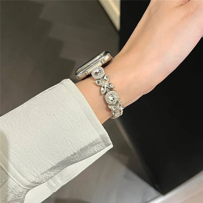 For Apple Watch Series 9 8 7 41mm / 6 5 4 SE (2023) SE (2022) SE 40mm / 3 2 1 38mm Band Zircon Gems Bracelet