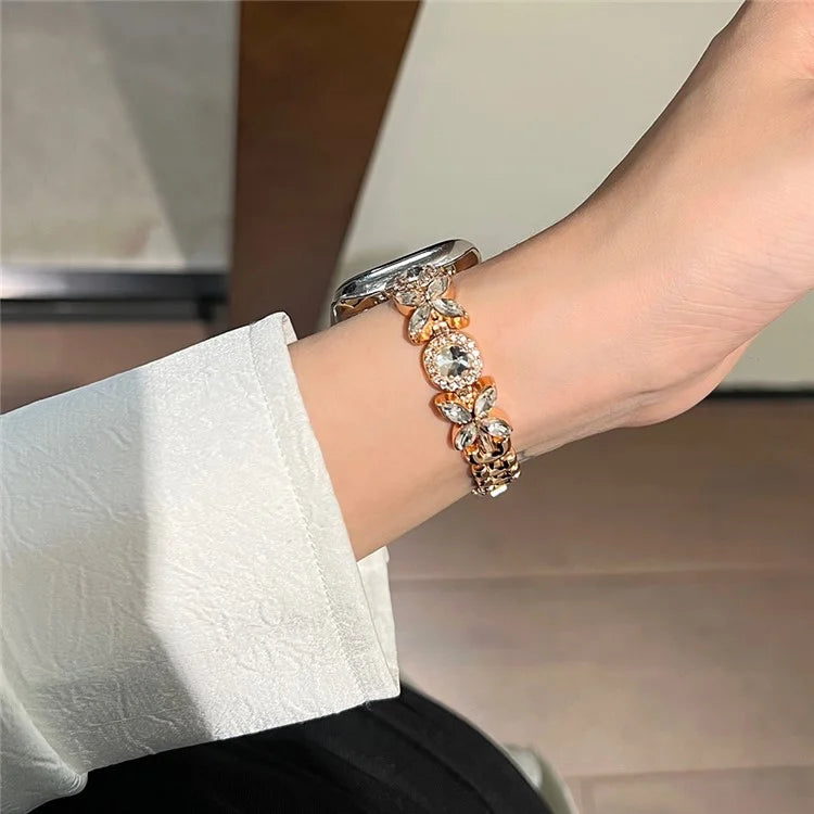 For Apple Watch Series 9 8 7 41mm / 6 5 4 SE (2023) SE (2022) SE 40mm / 3 2 1 38mm Band Zircon Gems Bracelet