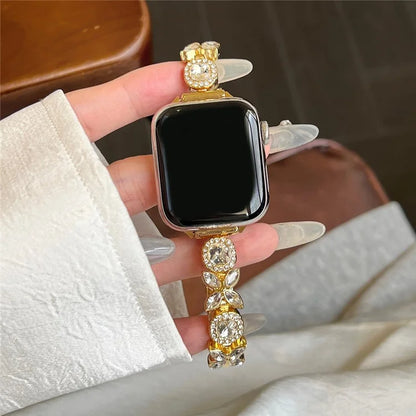 For Apple Watch Series 9 8 7 41mm / 6 5 4 SE (2023) SE (2022) SE 40mm / 3 2 1 38mm Band Zircon Gems Bracelet