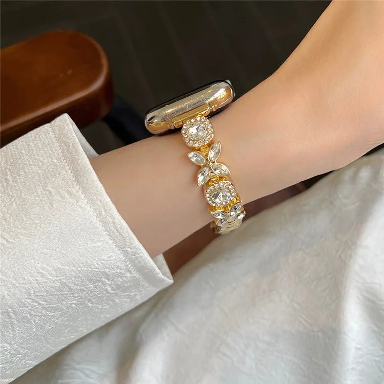 For Apple Watch Series 9 8 7 41mm / 6 5 4 SE (2023) SE (2022) SE 40mm / 3 2 1 38mm Band Zircon Gems Bracelet