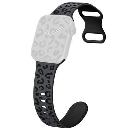 For Apple Watch Ultra 2 Ultra 49mm  /  Series 9 8 7 45mm  /  6 5 4 SE (2022) SE (2023) SE 44mm  /  3 2 1 42mm Leopard Silicone Strap