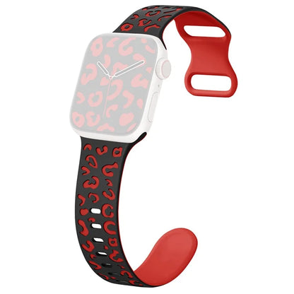 For Apple Watch Series 9 8 7 41mm  /  6 5 4 SE (2023) SE (2022) SE 40mm  /  3 2 1 38mm Leopard Silicone Strap
