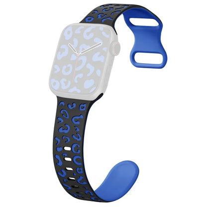 For Apple Watch Series 9 8 7 41mm  /  6 5 4 SE (2023) SE (2022) SE 40mm  /  3 2 1 38mm Leopard Silicone Strap