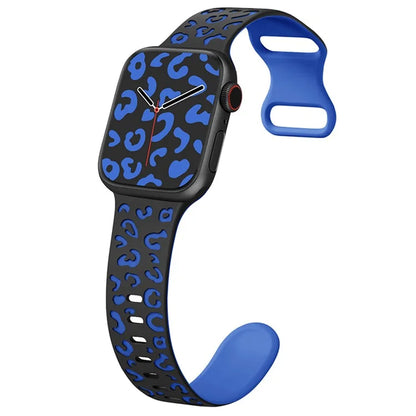 For Apple Watch Series 9 8 7 41mm  /  6 5 4 SE (2023) SE (2022) SE 40mm  /  3 2 1 38mm Leopard Silicone Strap