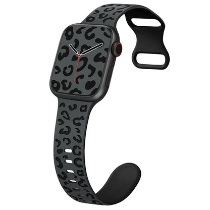 For Apple Watch Series 9 8 7 41mm  /  6 5 4 SE (2023) SE (2022) SE 40mm  /  3 2 1 38mm Leopard Silicone Strap