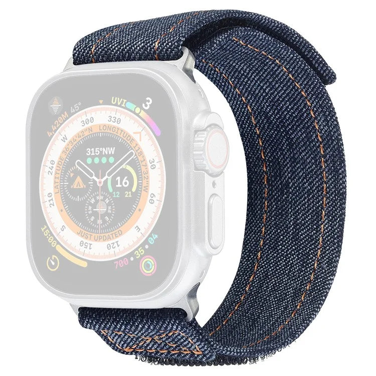 KALEBOL Denim Watch Strap for Apple Watch Ultra 2 Ultra 49mm / 9 8 7 45mm / 6 5 4 SE (2022) SE (2023) SE 44mm / 3 2 1 42mm Magic Tape Band