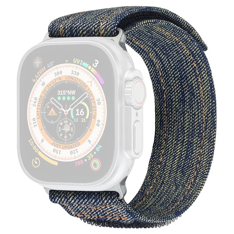 KALEBOL Denim Watch Strap for Apple Watch Ultra 2 Ultra 49mm / 9 8 7 45mm / 6 5 4 SE (2022) SE (2023) SE 44mm / 3 2 1 42mm Magic Tape Band