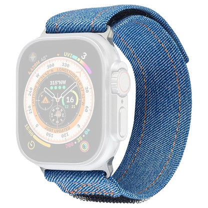 KALEBOL Denim Watch Strap for Apple Watch Ultra 2 Ultra 49mm / 9 8 7 45mm / 6 5 4 SE (2022) SE (2023) SE 44mm / 3 2 1 42mm Magic Tape Band