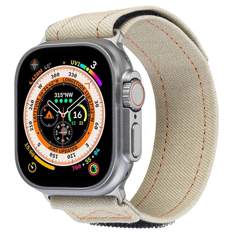 KALEBOL For Apple Watch Series 9 8 7 41mm / 6 5 4 SE (2023) SE (2022) SE 40mm / 3 2 1 38mm Denim Watch Strap Magic Tape Adjustable Band