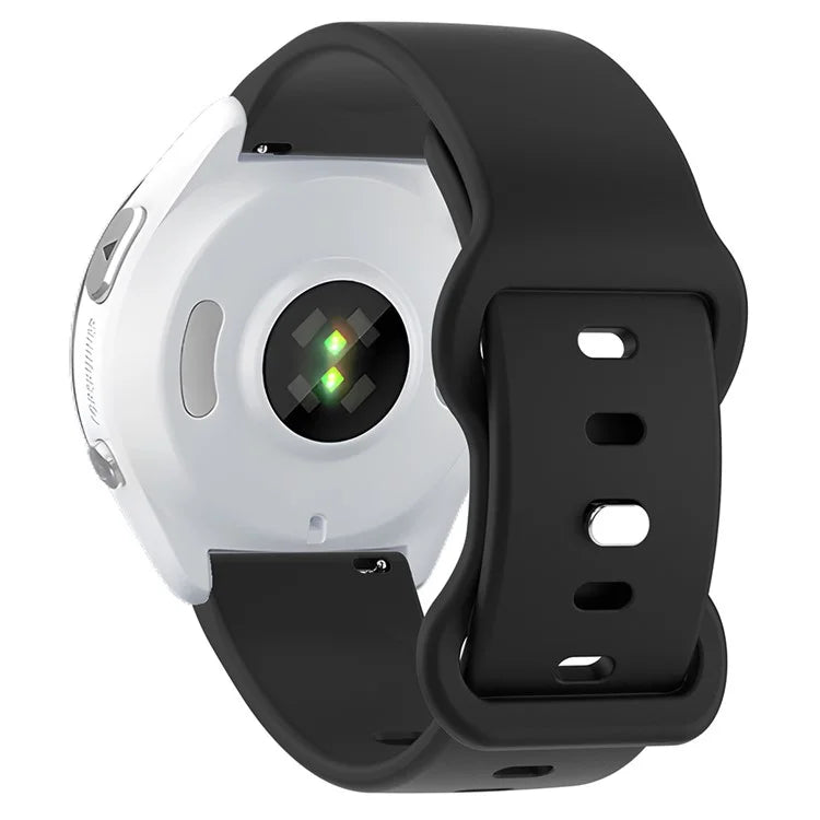 Universal 18mm Solid Color Silicone Strap Butterfly Shape Buckle Smartwatch Band