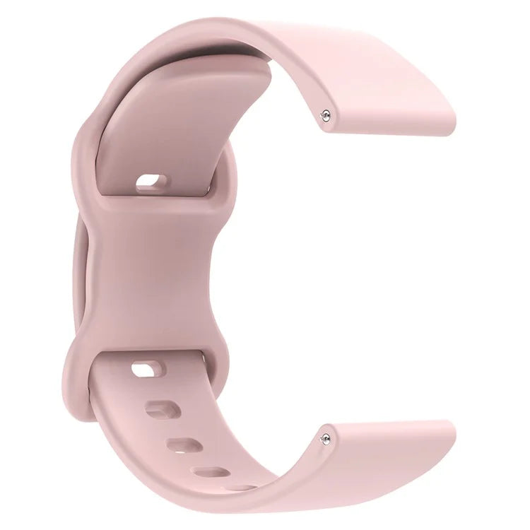 Universal 18mm Solid Color Silicone Strap Butterfly Shape Buckle Smartwatch Band