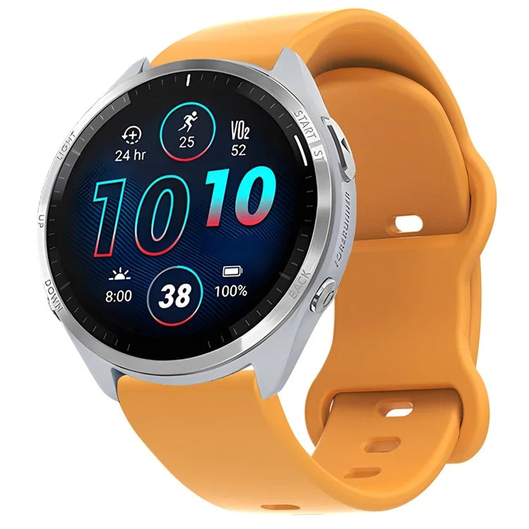 Universal 18mm Solid Color Silicone Strap Butterfly Shape Buckle Smartwatch Band