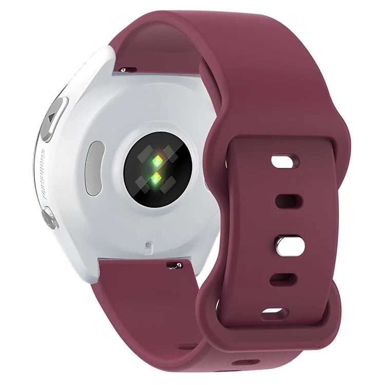 Universal 18mm Solid Color Silicone Strap Butterfly Shape Buckle Smartwatch Band