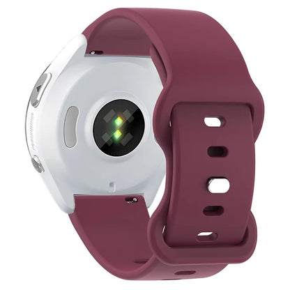 Universal 18mm Solid Color Silicone Strap Butterfly Shape Buckle Smartwatch Band