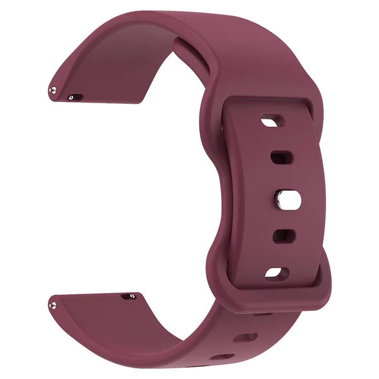 Universal 18mm Solid Color Silicone Strap Butterfly Shape Buckle Smartwatch Band