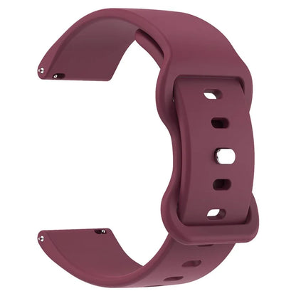 Universal 18mm Solid Color Silicone Strap Butterfly Shape Buckle Smartwatch Band