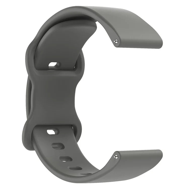 Universal 18mm Solid Color Silicone Strap Butterfly Shape Buckle Smartwatch Band