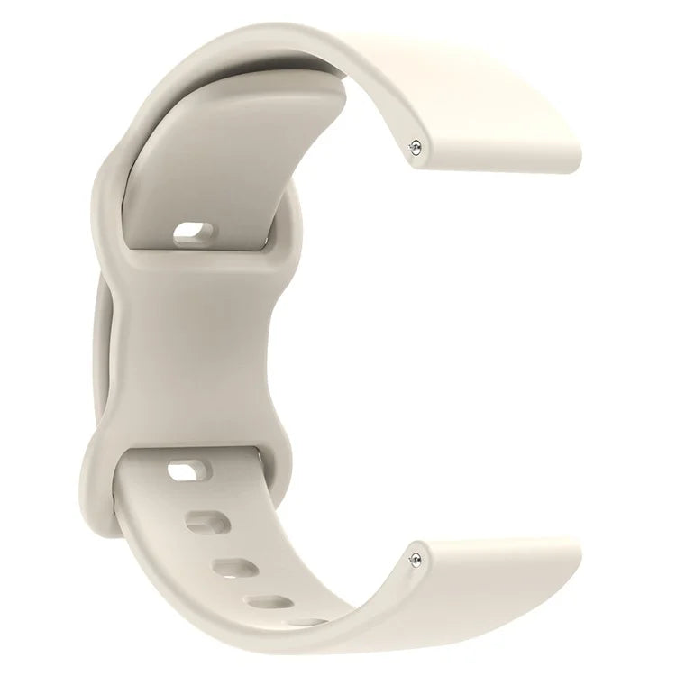 Universal 18mm Solid Color Silicone Strap Butterfly Shape Buckle Smartwatch Band