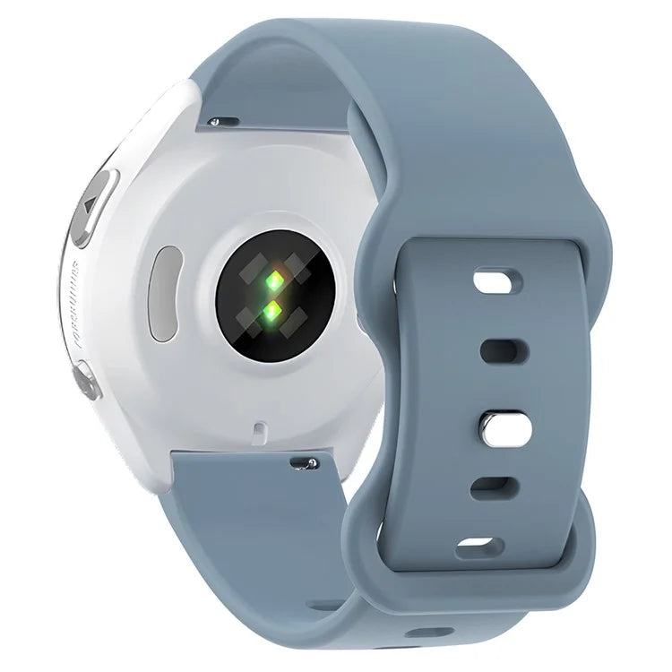 Universal 18mm Solid Color Silicone Strap Butterfly Shape Buckle Smartwatch Band