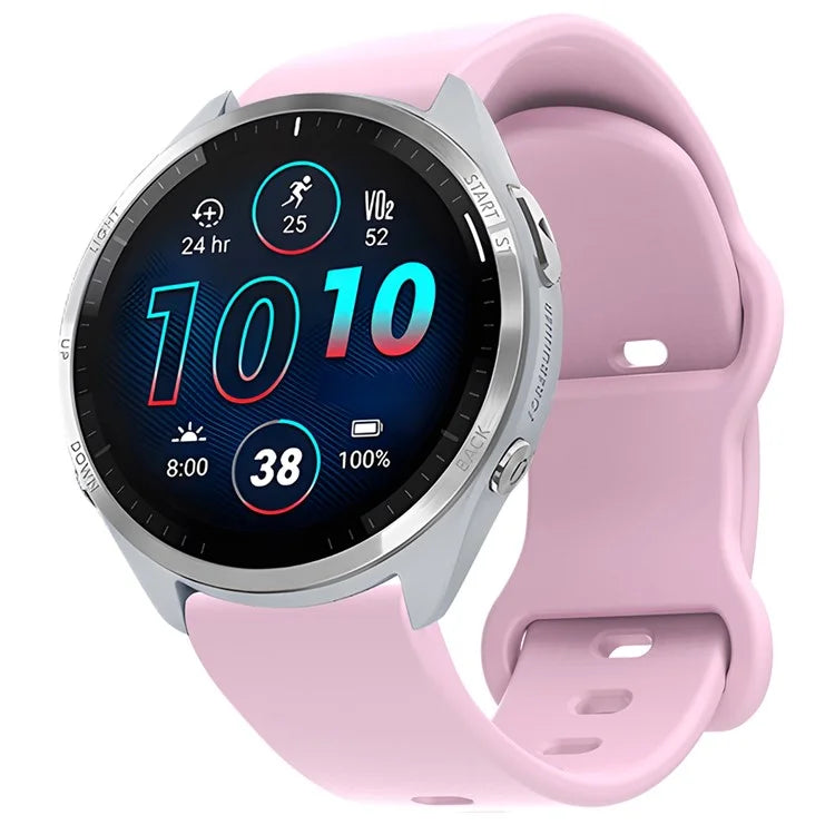 Universal 18mm Solid Color Silicone Strap Butterfly Shape Buckle Smartwatch Band