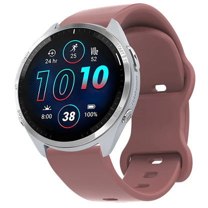 Universal 18mm Solid Color Silicone Strap Butterfly Shape Buckle Smartwatch Band Haze