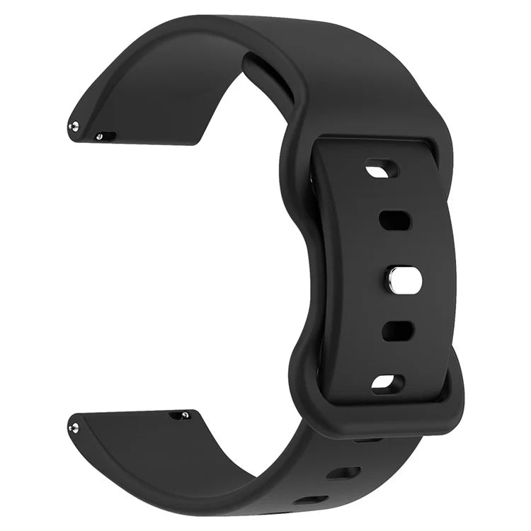 Universal 22mm Silicone Watch Strap Solid Color Butterfly Shape Buckle Replacement Band