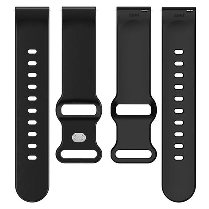 Universal 22mm Silicone Watch Strap Solid Color Butterfly Shape Buckle Replacement Band