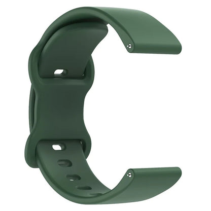 Universal 22mm Silicone Watch Strap Solid Color Butterfly Shape Buckle Replacement Band