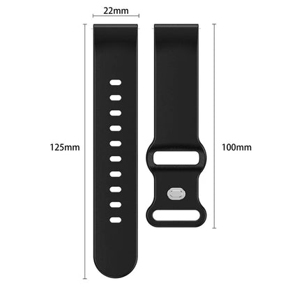 Universal 22mm Silicone Watch Strap Solid Color Butterfly Shape Buckle Replacement Band