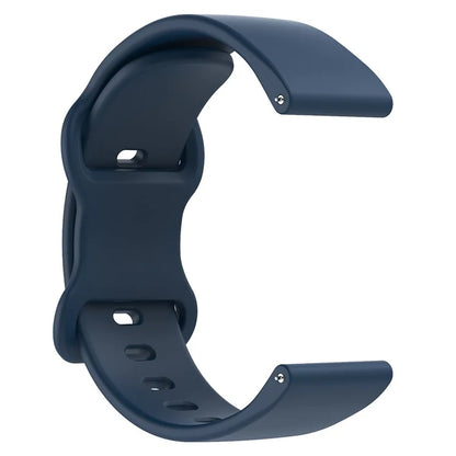 Universal 22mm Silicone Watch Strap Solid Color Butterfly Shape Buckle Replacement Band