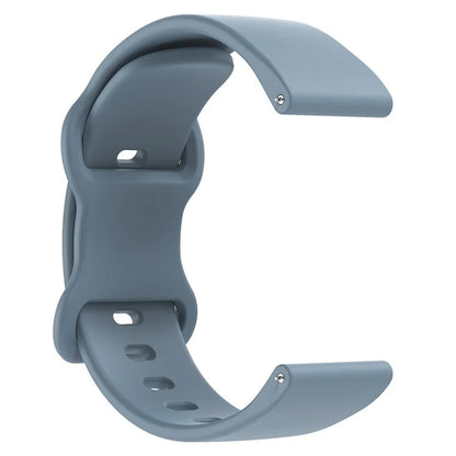 Universal 22mm Silicone Watch Strap Solid Color Butterfly Shape Buckle Replacement Band