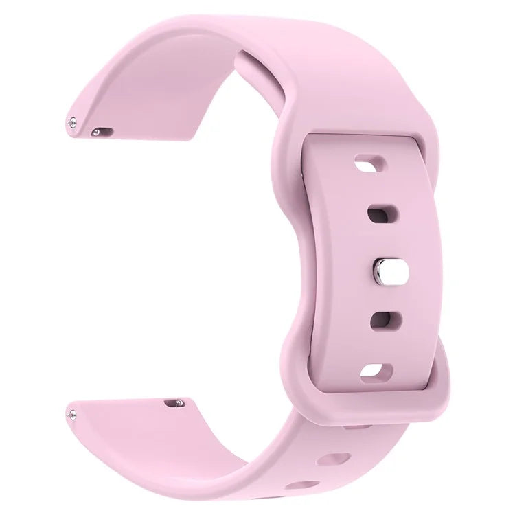 Universal 22mm Silicone Watch Strap Solid Color Butterfly Shape Buckle Replacement Band