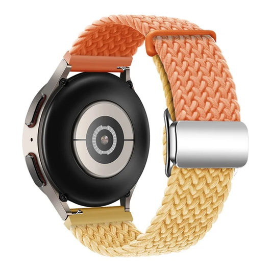 Universal 22mm Woven Watch Strap Silver Magnetic Buckle Replacement Wrist Band