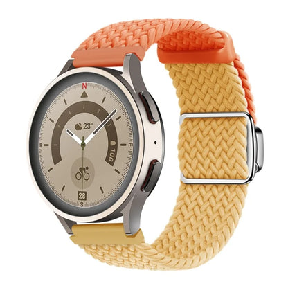 Universal 22mm Woven Watch Strap Silver Magnetic Buckle Replacement Wrist Band