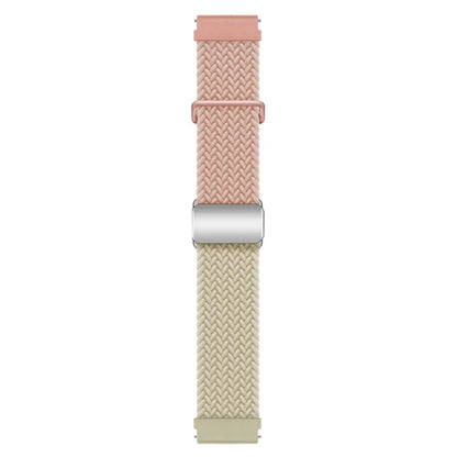 Universal 22mm Woven Watch Strap Silver Magnetic Buckle Replacement Wrist Band