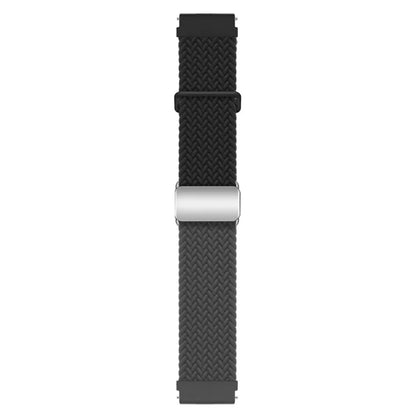 Universal 22mm Woven Watch Strap Silver Magnetic Buckle Replacement Wrist Band